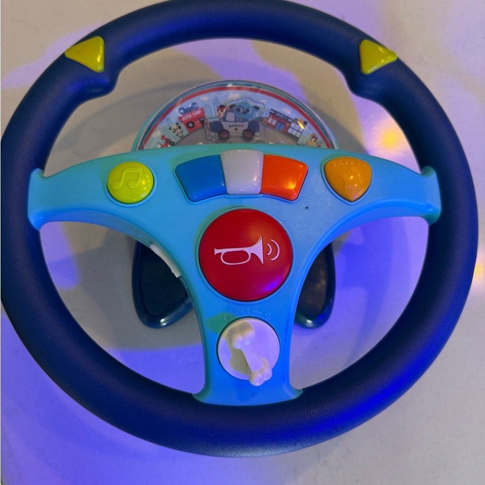 Interactive Blue Steering Wheel Toy